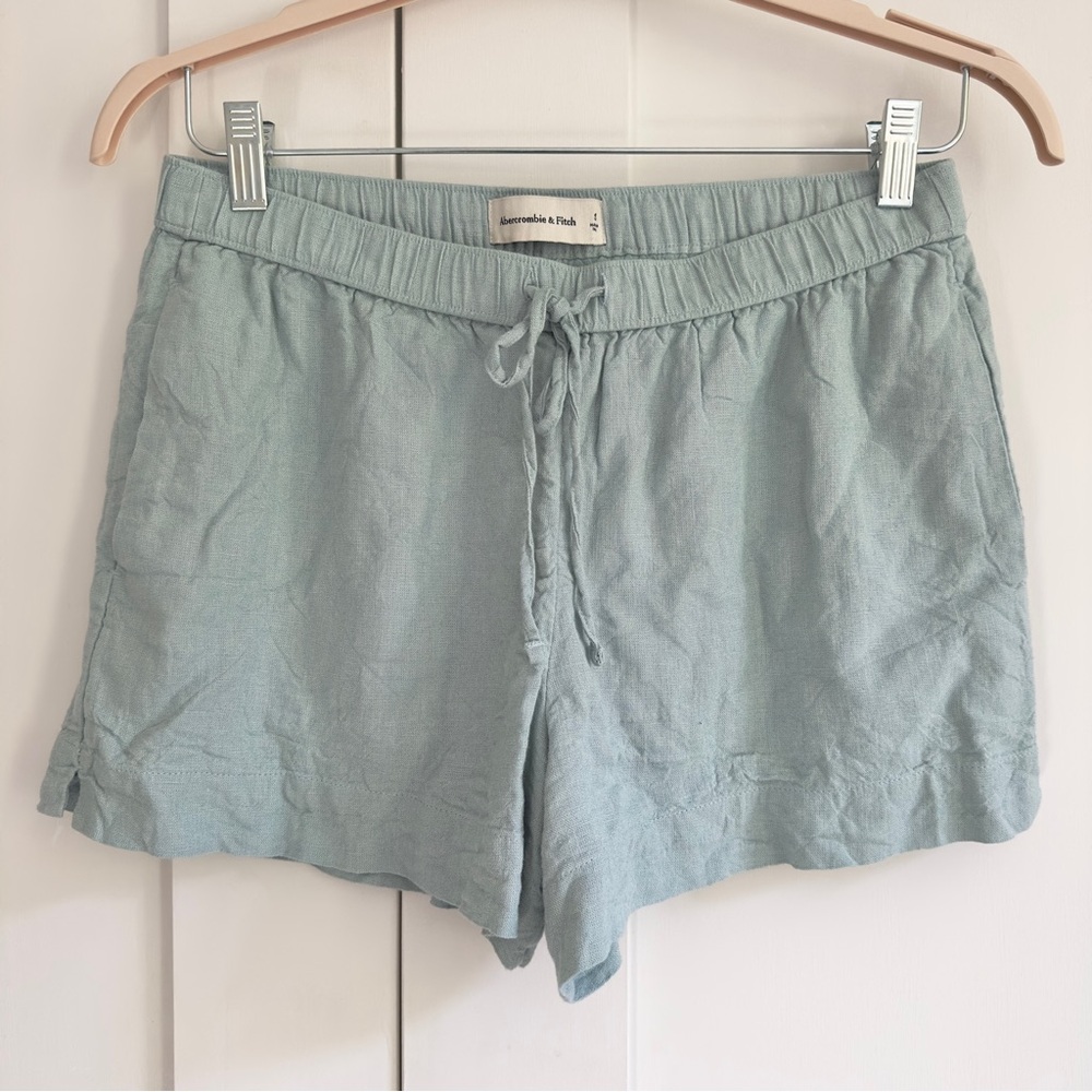 Abercrombie & Fitch Mid Rise Linen-Blend Pull-On Short